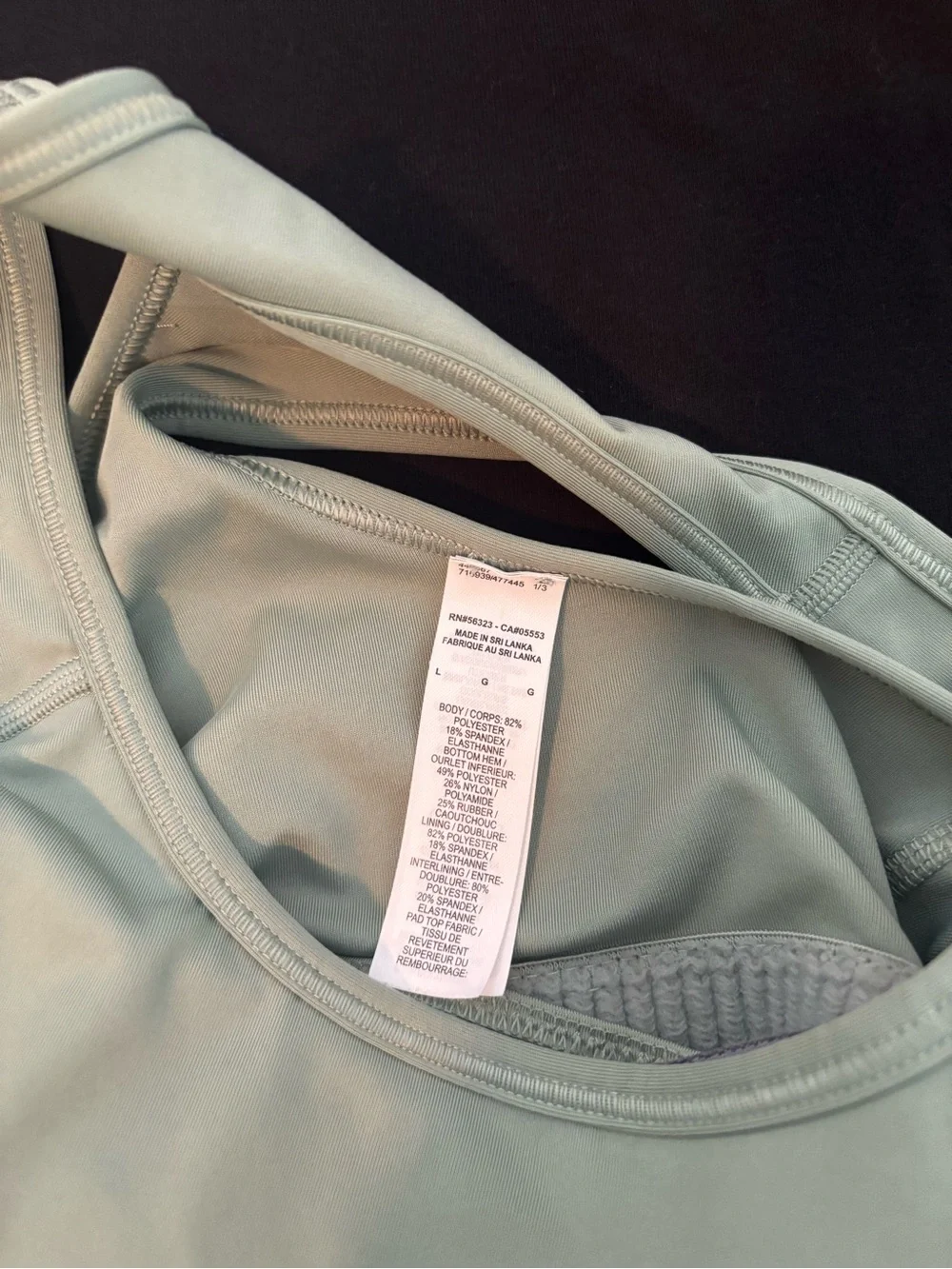 Nike Light Sage Green Racerback Sports Bra with White Swoosh